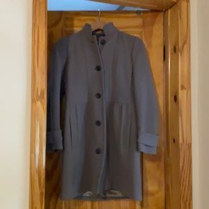 J crew taupe car coat 2p double cloth wool